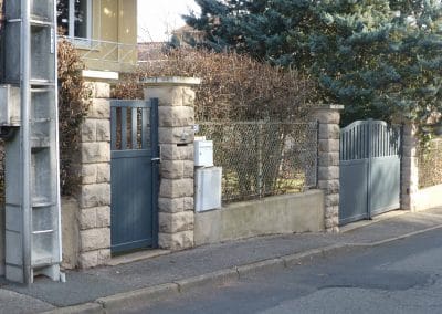 Ensemble portail et portillon aluminium en rénovation Villefranche sur Saône